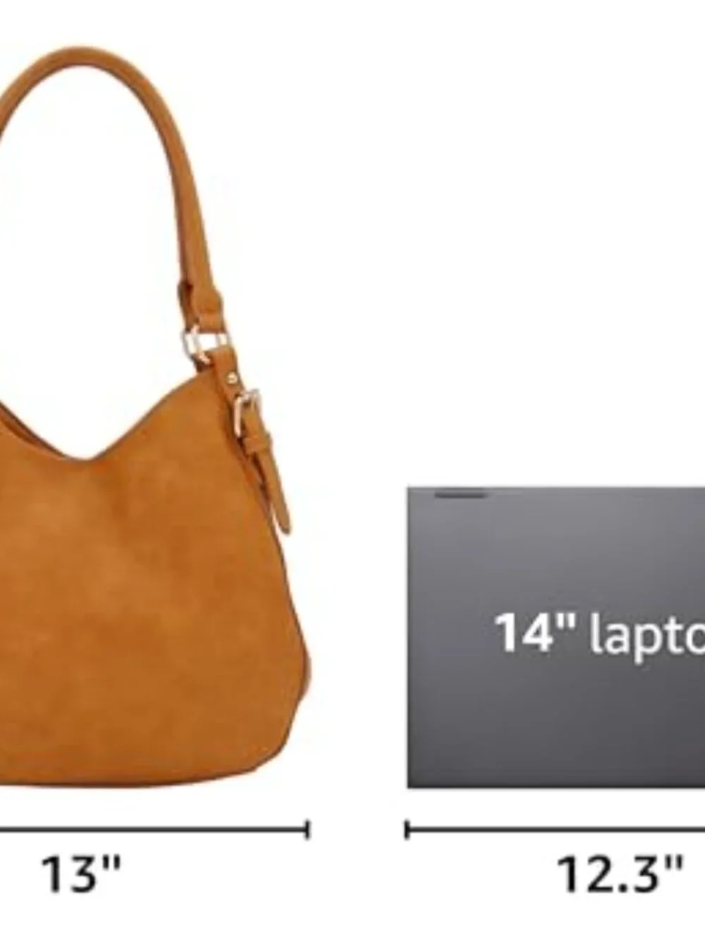 Faux Leather Medium Hobo Bag with 3 Compartments